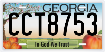 GA license plate CCT8753