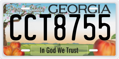 GA license plate CCT8755
