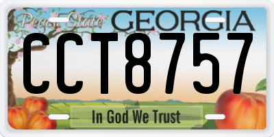 GA license plate CCT8757