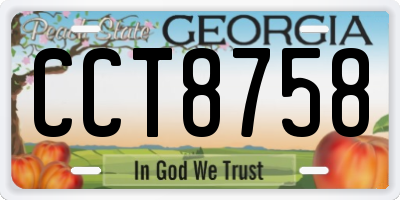 GA license plate CCT8758