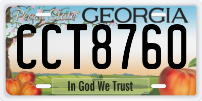GA license plate CCT8760