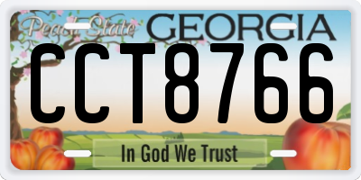 GA license plate CCT8766