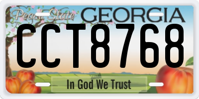 GA license plate CCT8768