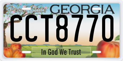 GA license plate CCT8770