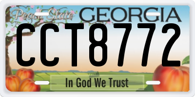 GA license plate CCT8772