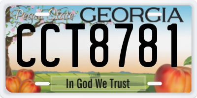 GA license plate CCT8781