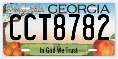 GA license plate CCT8782