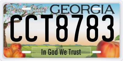 GA license plate CCT8783