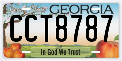 GA license plate CCT8787