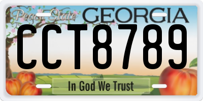 GA license plate CCT8789