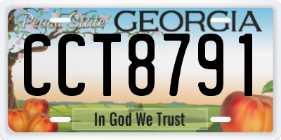 GA license plate CCT8791