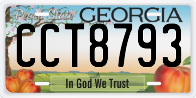 GA license plate CCT8793