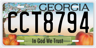 GA license plate CCT8794