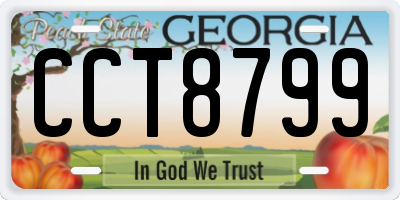 GA license plate CCT8799