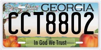 GA license plate CCT8802