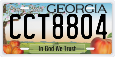 GA license plate CCT8804