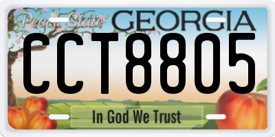 GA license plate CCT8805
