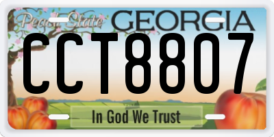 GA license plate CCT8807