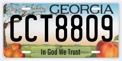 GA license plate CCT8809