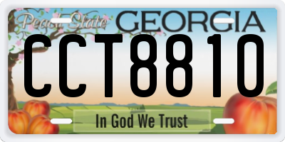 GA license plate CCT8810