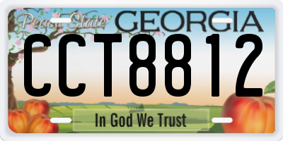GA license plate CCT8812