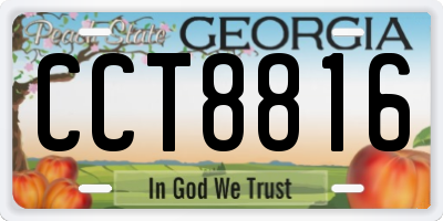 GA license plate CCT8816