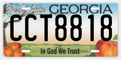 GA license plate CCT8818