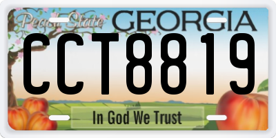 GA license plate CCT8819