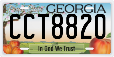 GA license plate CCT8820