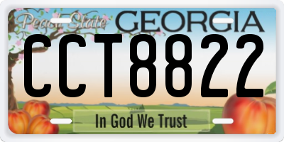 GA license plate CCT8822