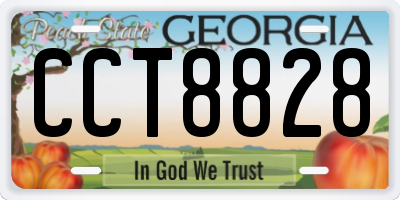 GA license plate CCT8828