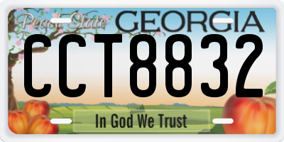 GA license plate CCT8832