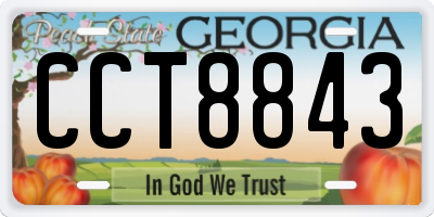 GA license plate CCT8843