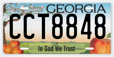 GA license plate CCT8848