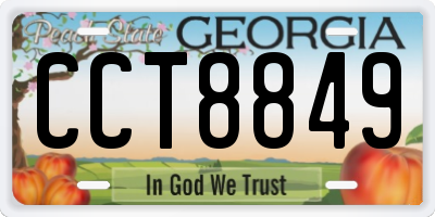 GA license plate CCT8849