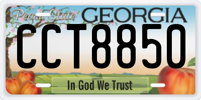 GA license plate CCT8850
