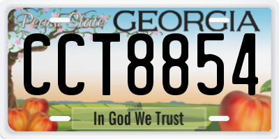 GA license plate CCT8854