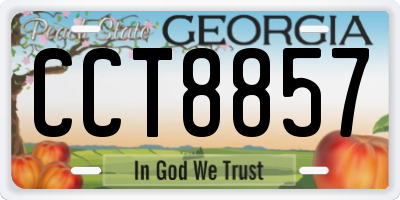 GA license plate CCT8857