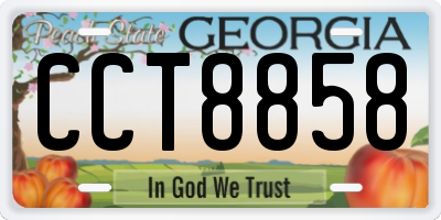 GA license plate CCT8858