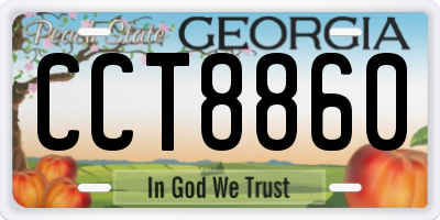 GA license plate CCT8860