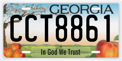 GA license plate CCT8861