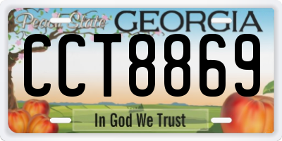 GA license plate CCT8869