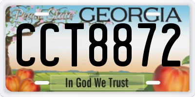 GA license plate CCT8872