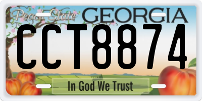GA license plate CCT8874