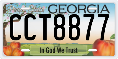 GA license plate CCT8877
