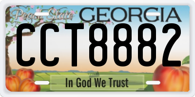 GA license plate CCT8882