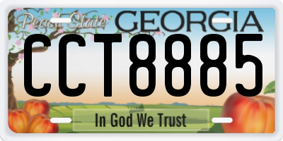 GA license plate CCT8885