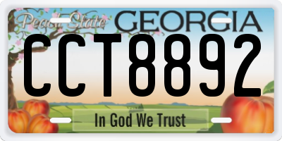 GA license plate CCT8892