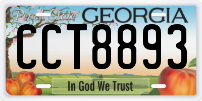 GA license plate CCT8893
