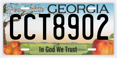 GA license plate CCT8902